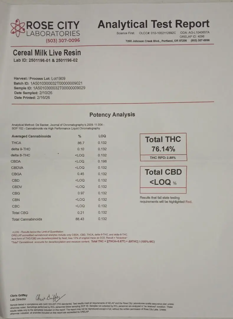 Live Resin THCA - Cereal Milk - Image 2